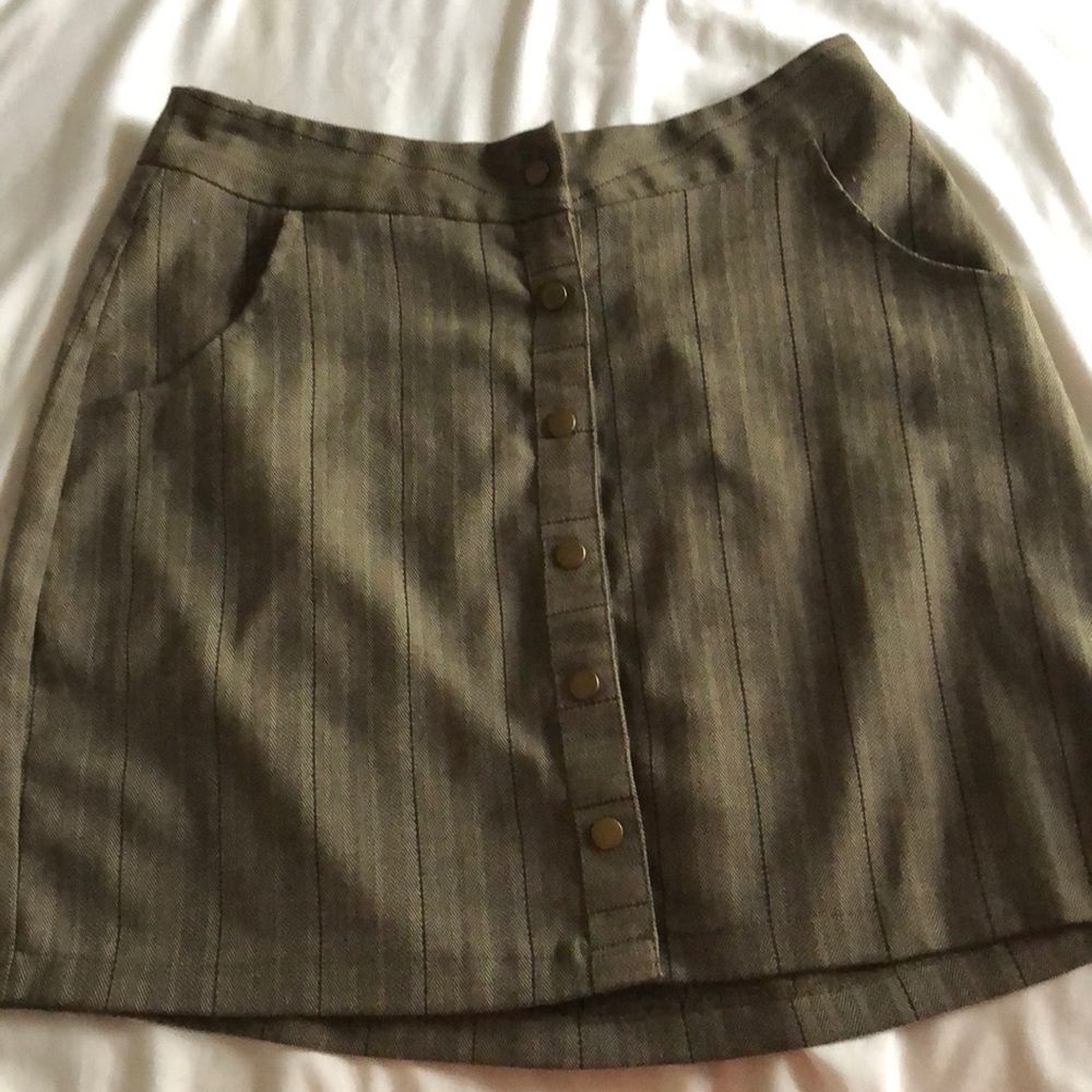 Green mini skirt